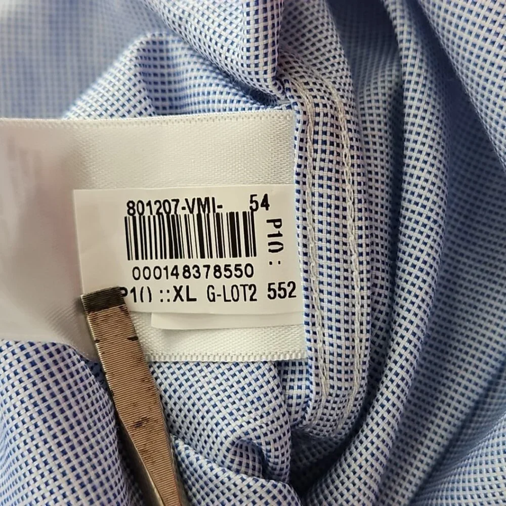 Banana Republic Shirt Men's XL‎ Blue Untucked Fit Wrinkle Resistant Long Sleeve
